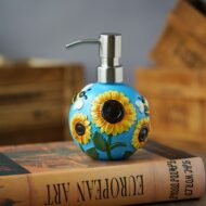 NIH Hand-Painted Metallic Gold Ceramic Vase - Image 5