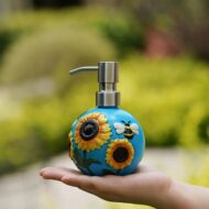NIH Hand-Painted Metallic Gold Ceramic Vase - Image 2