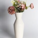 NIH White Ceramic vase for home and office Decor.