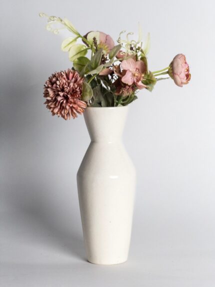 NIH White Ceramic vase for home and office Decor.