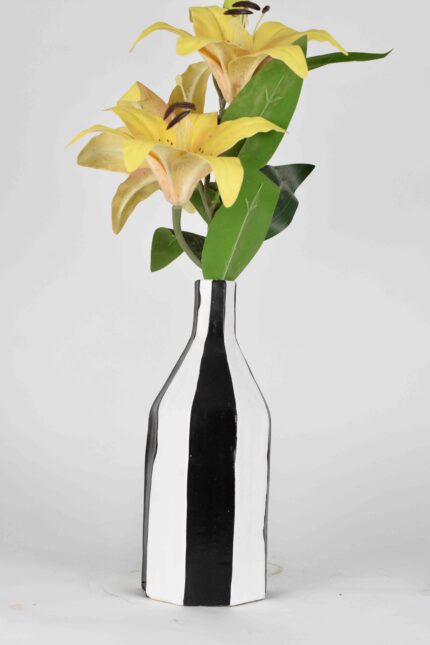 NIH Black and White 1ft Vase.