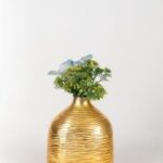 NIH Hand-Painted Metallic Gold Ceramic Vase