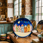 NIH Handmade Ceramic Designer Plates with handmade printing.
