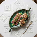 The NIH handmade food features a leaf design with pleats.