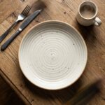 NIH Hand made Minimalist Arctic White Ceramic Dinner Plate